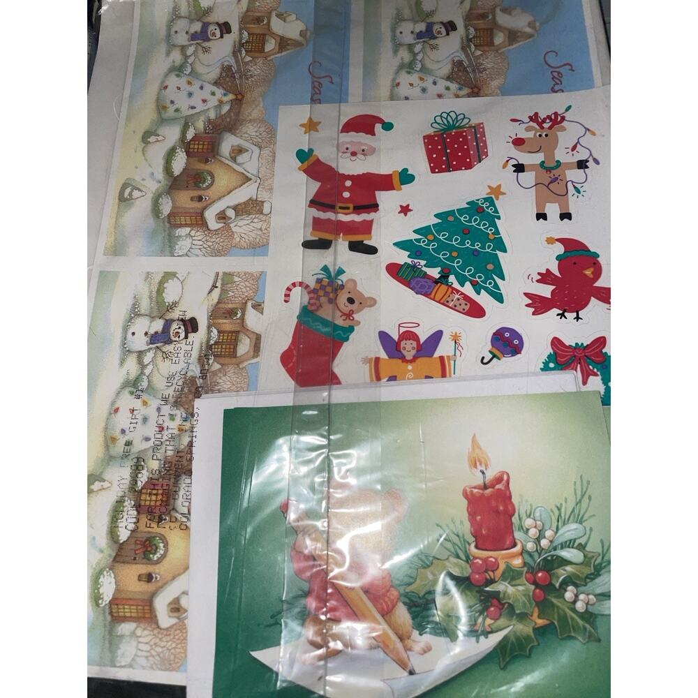 Vintage Christmas Wrapping Paper Cards And Wrapping Supply Samples 2 Packs